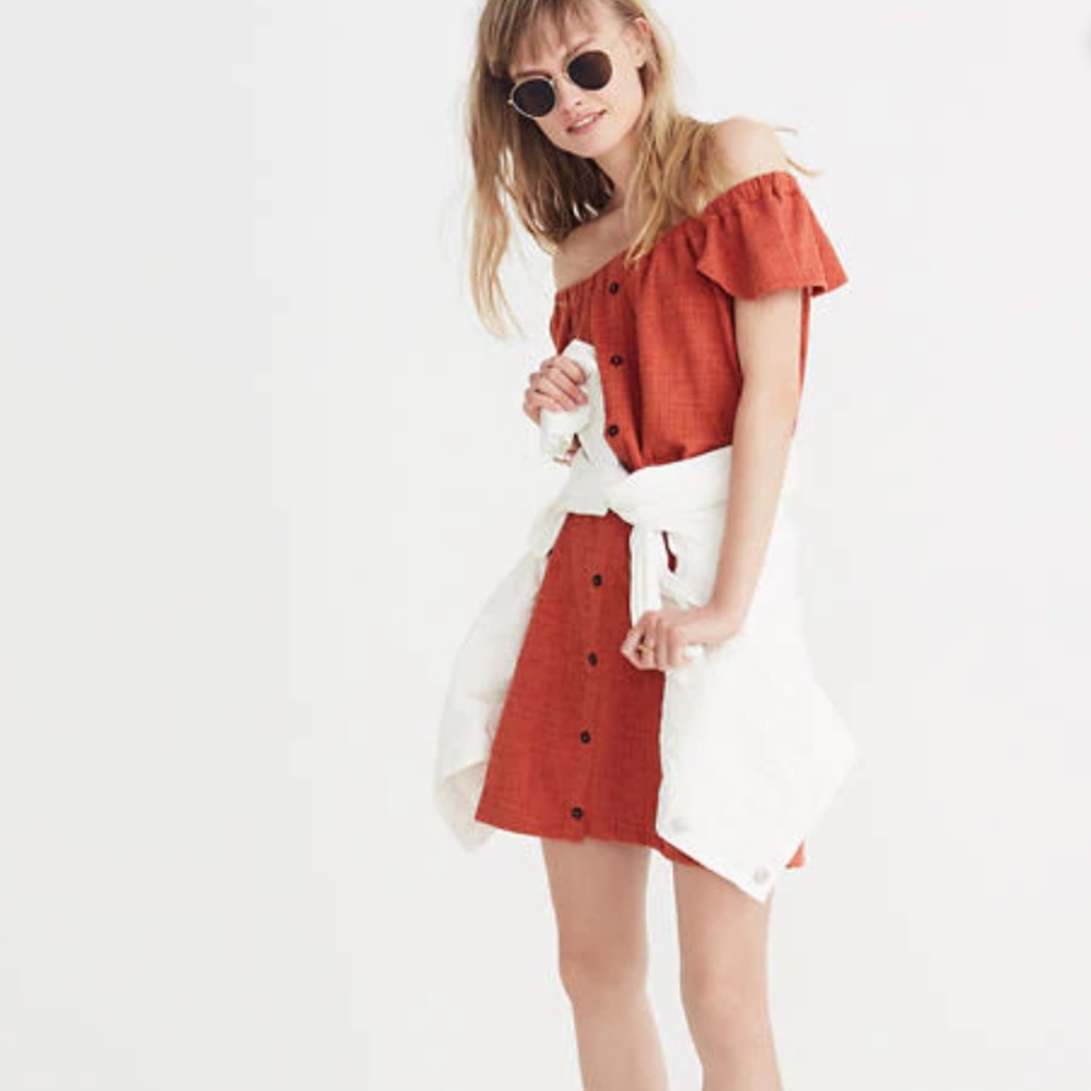 Madwell Texture and Thread Off the Shoulder Dress